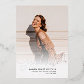 卒業式2025フォトシルバーフォイル発表 箔招待状 (正面)