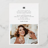 卒業式2025フォトシルバーフォイル発表 箔招待状 (裏面)