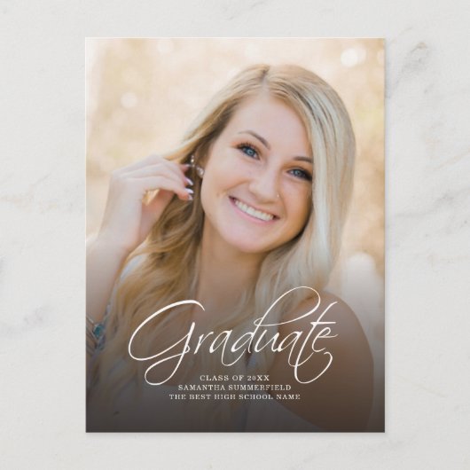 卒業式2025フォトスクリプトグラードパーティー インビテーションポストカード (正面)