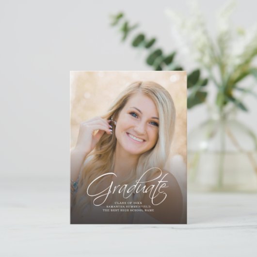 卒業式2025フォトスクリプトグラードパーティー インビテーションポストカード (スタンド正面)