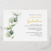 卒業式2025フォトスクリプトグラード金ゴールド 箔招待状 (正面)