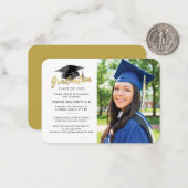 卒業式2025フォトパーティの招待状 ノートカード (正面/裏面インサイチュ)