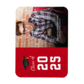 卒業式2025フォトレッドホワイトグラードアナウンス マグネット (縦)