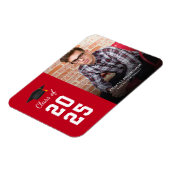 卒業式2025フォトレッドホワイトグラードアナウンス マグネット (左側)