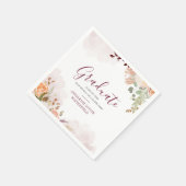 卒業式2025フローラ水彩パーティー紙 スタンダードカクテルナプキン (角)