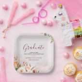 卒業式2025フローラ水彩画パーティー ペーパープレート (パーティー)