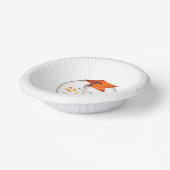 卒業式2025メタリックフェイクオレンジブラック ペーパーボウル (傾斜あり)