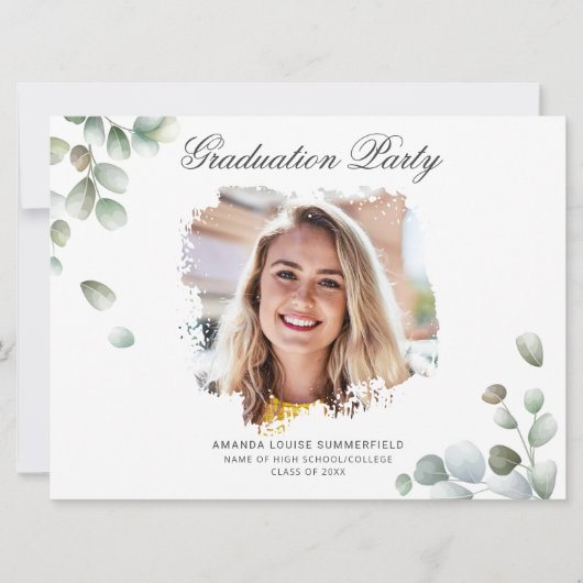 卒業式2025ユーカリプタスグラード写真パーティー 招待状 (正面)