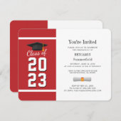 卒業式2025レッドホワイトグラードパーティー 招待状 (正面/裏面)