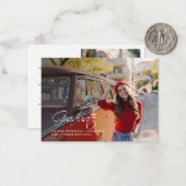 卒業式2025写真の卒業発表 ノートカード (正面/裏面インサイチュ)