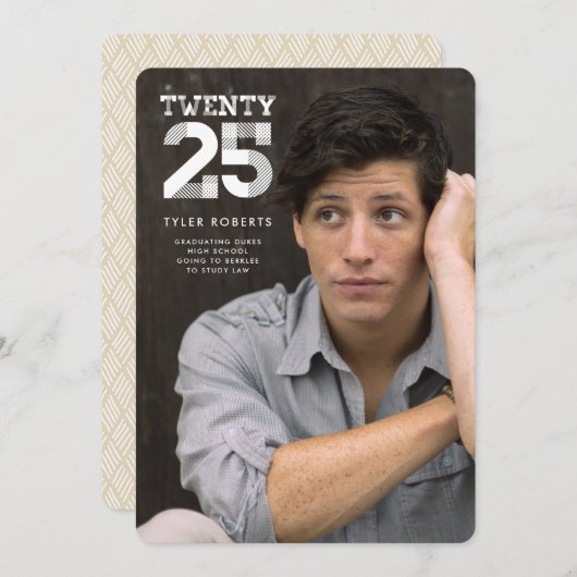 卒業式2025写真の発表を表示 招待状 (正面/裏面)