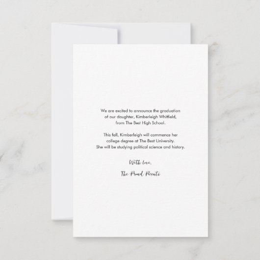 卒業式2025写真の発表 ノートカード (裏面)