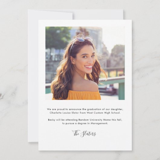 卒業式2025写真エレガント書 案内状 (裏面)