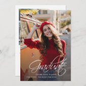 卒業式2025写真エレガント書 案内状 (正面/裏面)