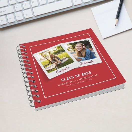 卒業式2025写真グラッドパーティーレッドゲスト ノートブック