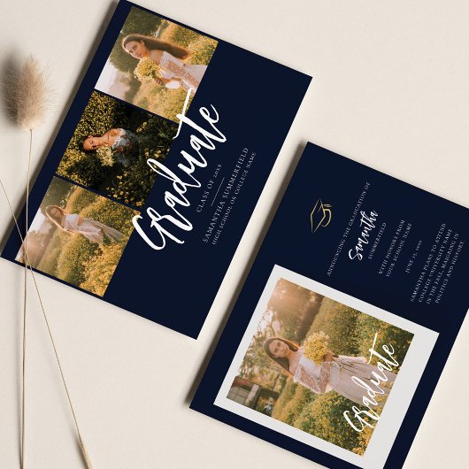 卒業式2025写真コラージュの発表 案内状