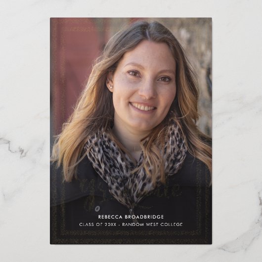 卒業式2025写真スクリプトグラード発表 箔招待状 (正面)