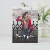 卒業式2025写真スタイリッシュ卒業 サンキューカード (スタンド正面)