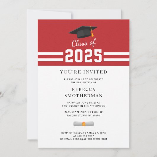 卒業式2025写真パーティー 招待状 (裏面)