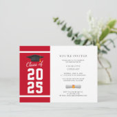 卒業式2025写真ミニマリストグラードパーティー 招待状 (スタンド正面)