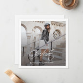 卒業式2025写真モダン卒業発表 ノートカード (正面/裏面インサイチュ)