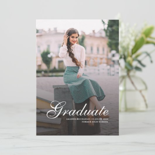 卒業式2025写真モダン卒業発表 案内状 (スタンド正面)