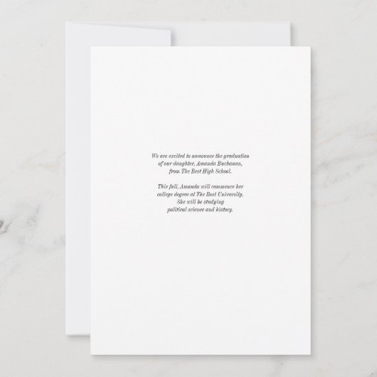 卒業式2025写真モダン卒業発表 案内状 (裏面)