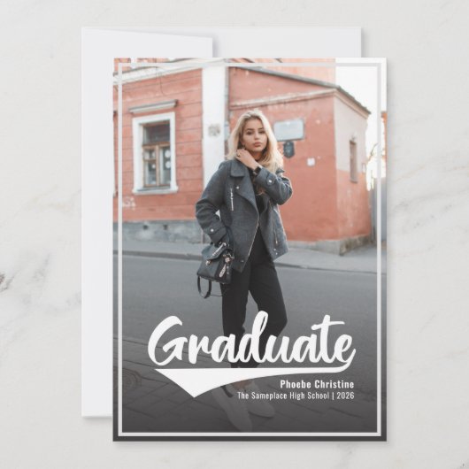 卒業式2025写真高校卒業 案内状 (正面)