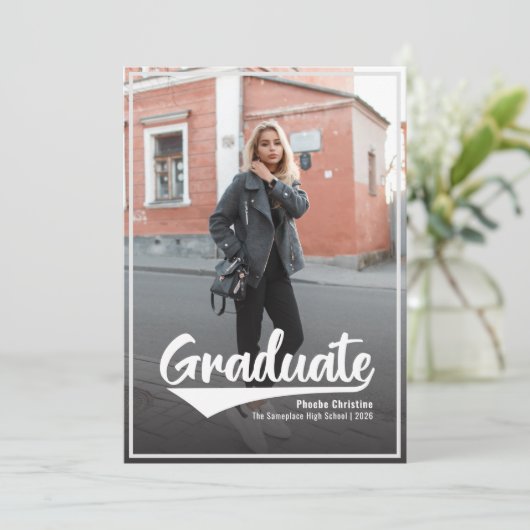 卒業式2025写真高校卒業 案内状 (スタンド正面)