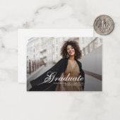 卒業式2025卒業写真アナウンスメントカード ノートカード (正面/裏面インサイチュ)