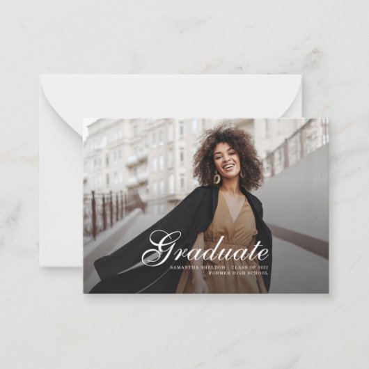 卒業式2025卒業写真アナウンスメントカード ノートカード (正面)