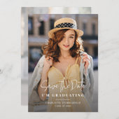 卒業式2025卒業写真データ保存日時 案内状 (正面/裏面)