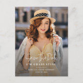 卒業式2025卒業日の写真を保存 案内ポストカード (正面)