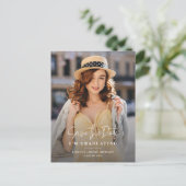 卒業式2025卒業日の写真を保存 案内ポストカード (スタンド正面)