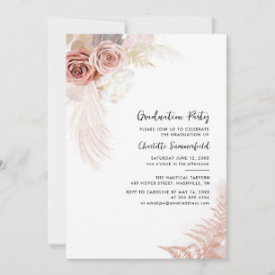 卒業式2025大学院写真パンパスグラスパーティー 招待状