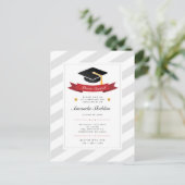 卒業式2025年エレガント卒業パーティー インビテーションポストカード (スタンド正面)