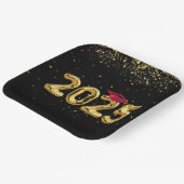 卒業式2025年金ゴールド風船と赤い帽子 ペーパープレート (傾斜あり)