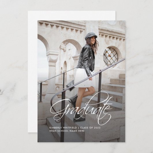 卒業式2025手書き写真のお知らせ ノートカード (正面/裏面)