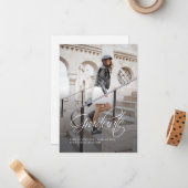 卒業式2025手書き写真のお知らせ ノートカード (正面/裏面インサイチュ)