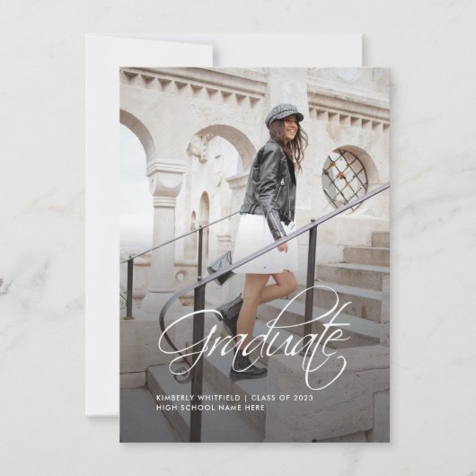 卒業式2025手書き写真のお知らせ ノートカード (正面)