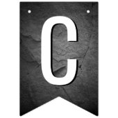 卒業式2025文字オンブラック石板 バンティングフラッグ (第1の旗)