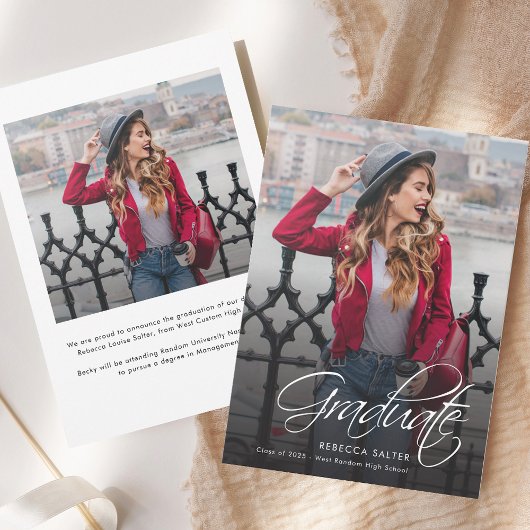 卒業式2025書道グラッドフォト 案内状