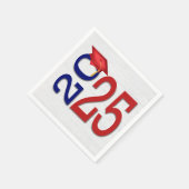 卒業式2025木材の赤と青 スタンダードカクテルナプキン (角)