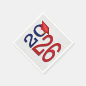 卒業式2025木材の赤と青 スタンダードカクテルナプキン (角)