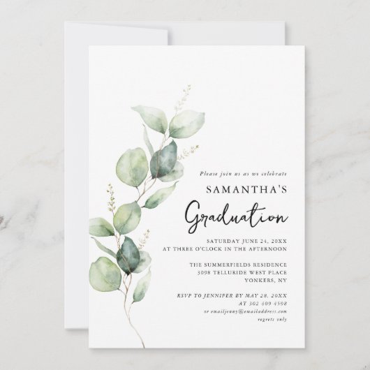 卒業式2025植物写真のグラードパーティー 招待状 (正面)