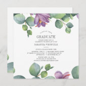 卒業式2025水彩ユーカリパーティー 招待状 (正面/裏面)