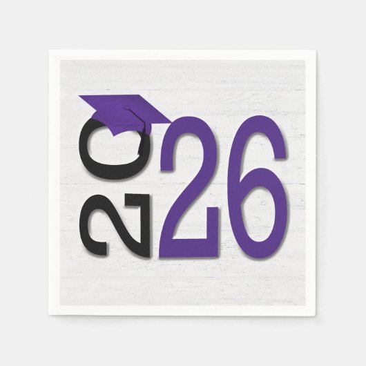 卒業式2025紫と黒の木 スタンダードカクテルナプキン (正面)