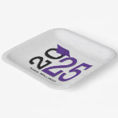 卒業式2025紫と黒の木 ペーパープレート (傾斜あり)