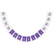 卒業式2025紫のキャップの黒 バンティングフラッグ (全)