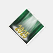 卒業式2025緑と金ゴールドスクールカラー スタンダードカクテルナプキン (角)